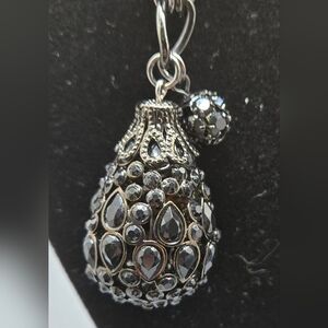 Black Crystal Embedded Set Bracelet Pierced Earrings NWT